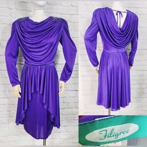 Vintage 1980’s Filagree dress size 8 purple